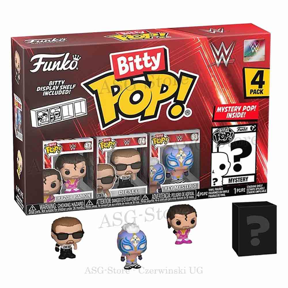 Razor Ramon, Diesel, Rey Mysterio & Mystery Figur | WWE | Funko Bitty Pop 