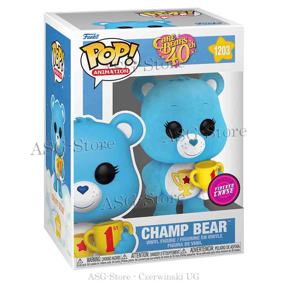 Champ Bear | Care Bears 40th | Funko Pop Animation 1203 Flocked Chase