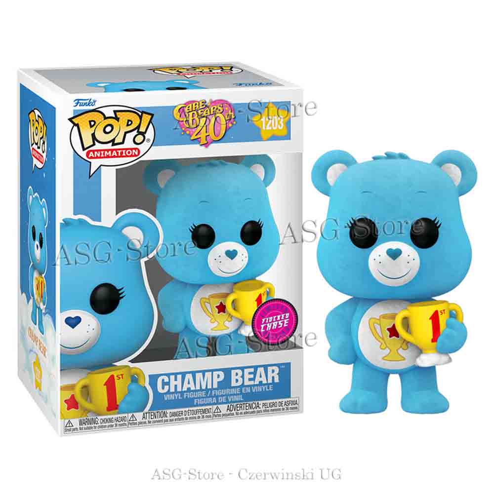 Champ Bear | Care Bears 40th | Funko Pop Animation 1203 Flocked Chase