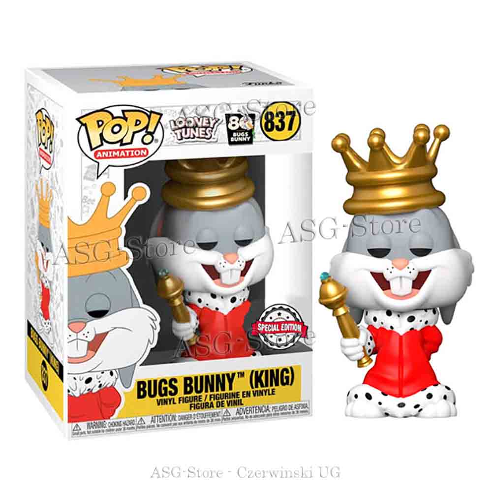 Funko Pop  Animation 837 Looney Tunes 80th Bugs Bunny King Special Edition