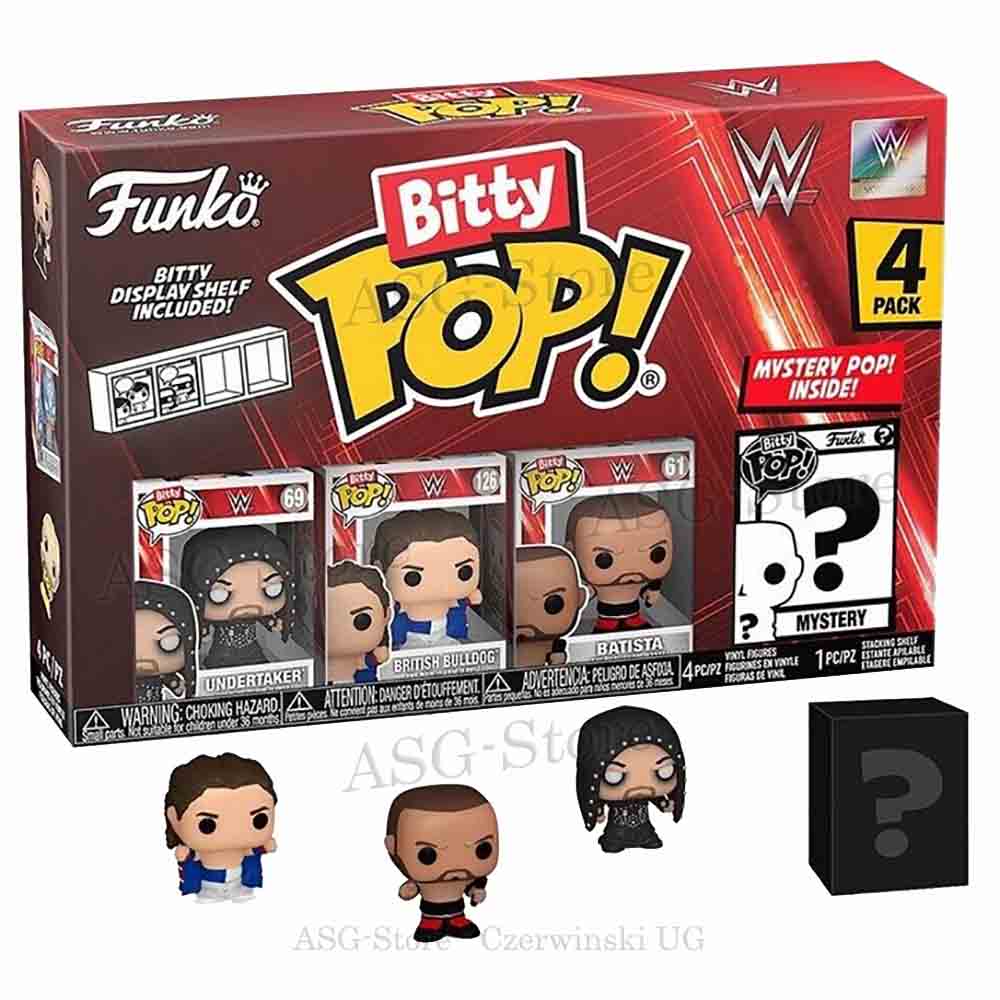 Undertaker, British Bulldog, Batista & Mystery Figur | WWE | Funko Bitty Pop