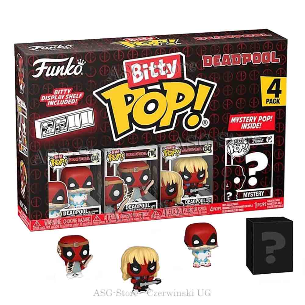 Deadpool – Sleepover, Larp, Heavy Metal & Mystery-Figur | Deadpool | Funko Bitty Pop 